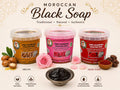 Sapone nero Marocchino, Rose - Aker Fassi - Argan , Sapone hammam esfoliante