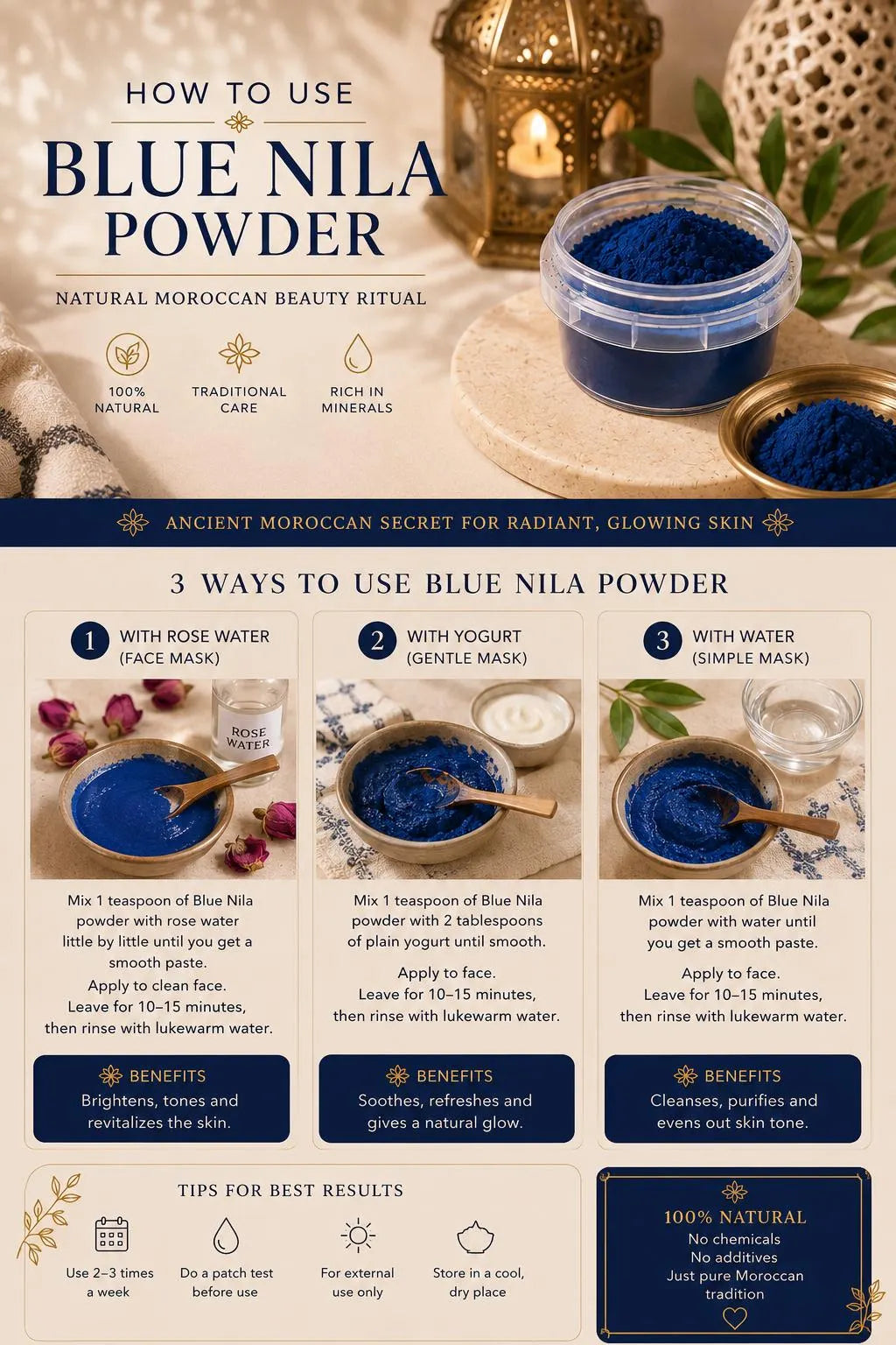 Nila Blu - Polvere blu del Sahara per pelle purificata e luminosa